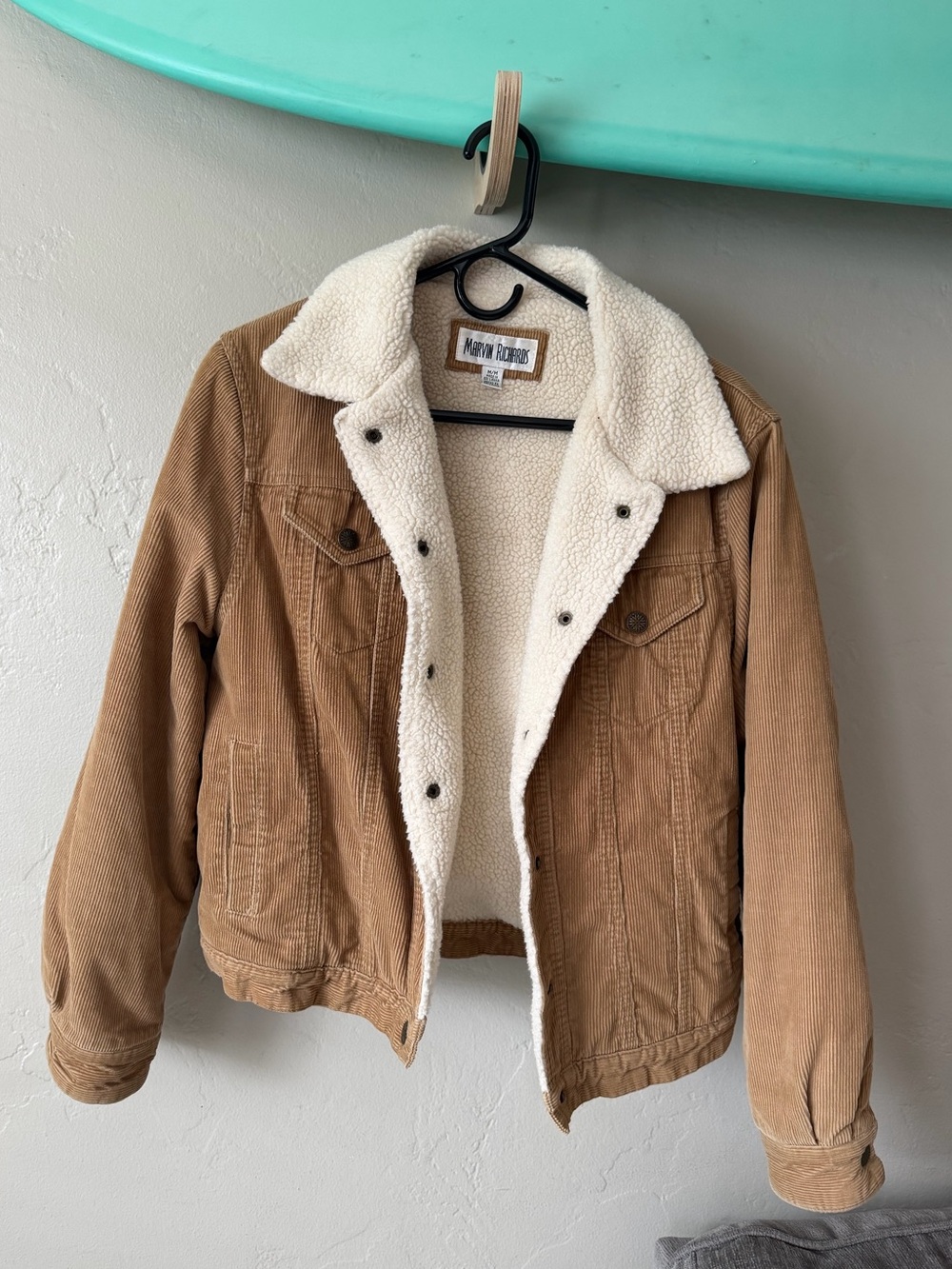 Marvin Richards Corduroy Jacket in Tan with Cream Sherpa